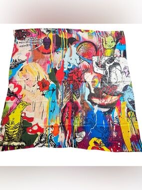 Sara Bevan X Dan Baldwin Beneath The Surface Painting Scarf